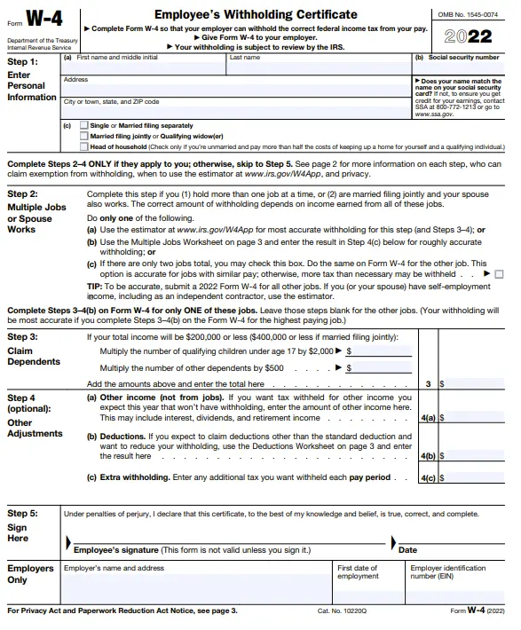 W4 Form 2023 For Social Security Recipients Printable Forms Free Online