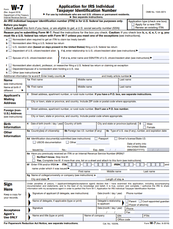 Form W7 2023 Printable Forms Free Online